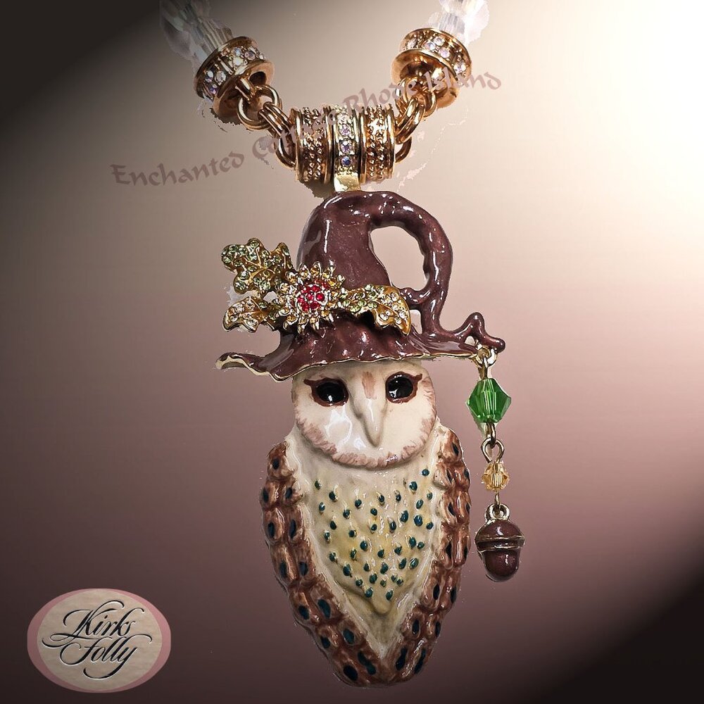 🧝♂️𝑲𝒊𝒓𝒌𝒔 𝑭𝒐𝒍𝒍𝒚 𝐎𝐖𝐋 𝑾𝒊𝒕𝒄𝒉 Magnetic Enhancer Pendant Goldtone